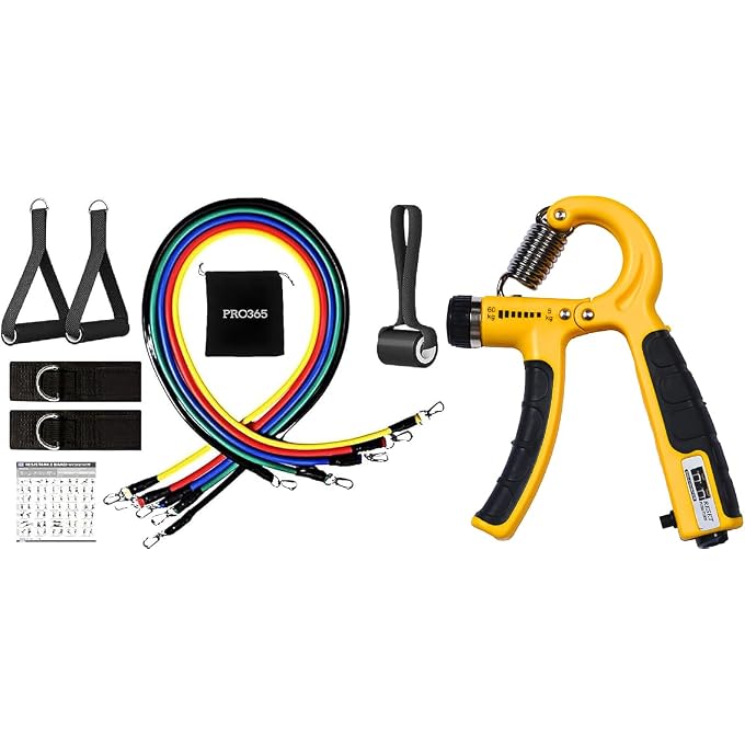 PRO365 Body Strength Duo With 11 In 1 Resistance Band Kit & Counter Hand Gripper Combo For Home Workouts - Image 4