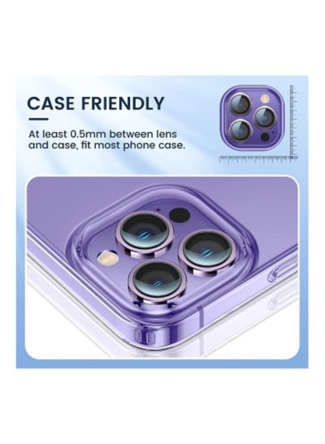 ACLIX For iPhone 14 Pro Max/iPhone 14 Pro Camera Lens Protector, Anti Scratch HD Tempered Metal Glass Camera Screen Protector Shockproof Cover Film [Show Original Camera], Deep Purple - Image 2