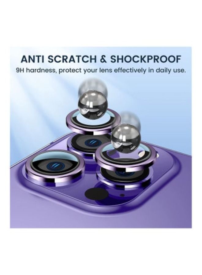 ACLIX For iPhone 14 Pro Max/iPhone 14 Pro Camera Lens Protector, Anti Scratch HD Tempered Metal Glass Camera Screen Protector Shockproof Cover Film [Show Original Camera], Deep Purple - Image 3
