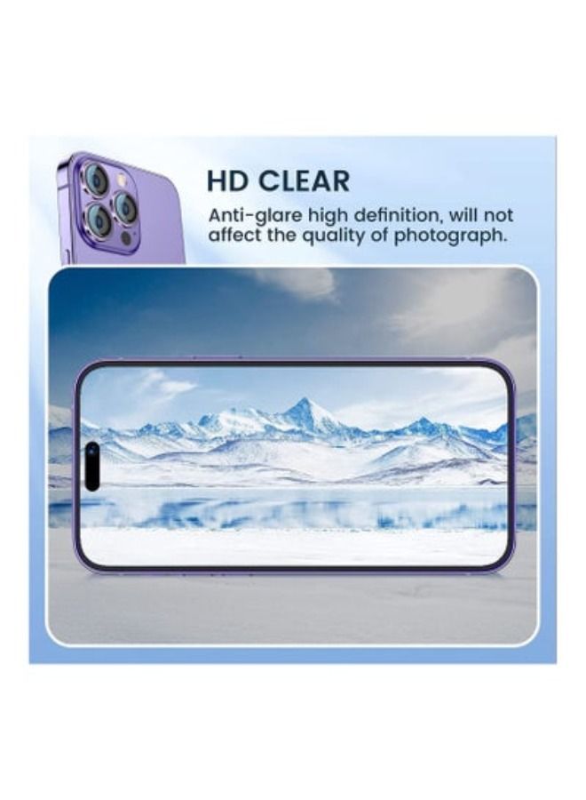 ACLIX For iPhone 14 Pro Max/iPhone 14 Pro Camera Lens Protector, Anti Scratch HD Tempered Metal Glass Camera Screen Protector Shockproof Cover Film [Show Original Camera], Deep Purple - Image 4