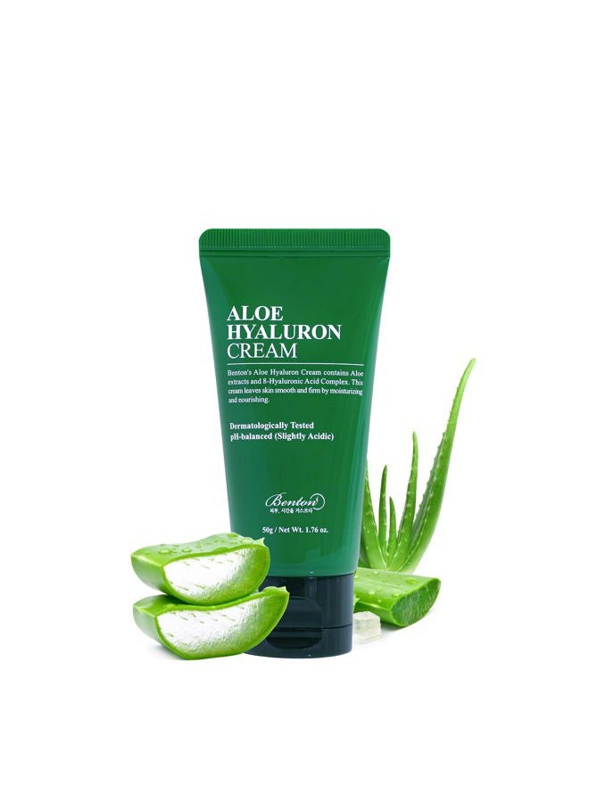 BENTON Aloe Hyaluron Cream 50g (1.76 oz.) - Aloe Leaf Water & Hyaluronic Acid Contained Soothing and Moisturizing Facial Cream, for Dryness and Itchy Senstivie Skin - Image 1