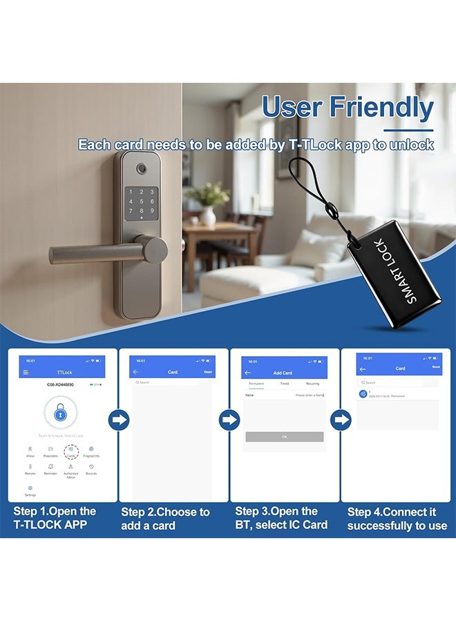 20 Pcs Smart IC Cards for Smart Door Lock, 13.56MHz RFID Keyless Entry Smart Cards for Door Lock, Compatible with Tuya Smart Life and TTLock - Image 3