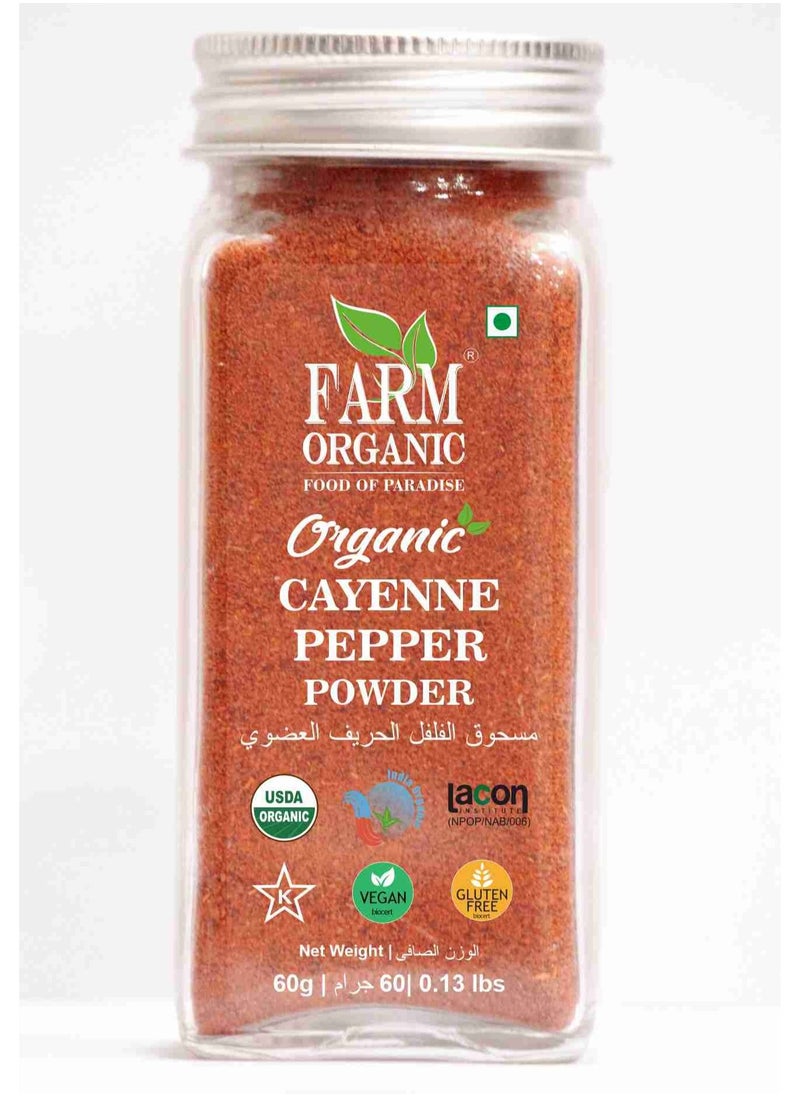 FARM ORGANIC - Organic Cayenne Pepper Powder-60g - Image 1