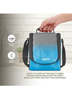 Milton MILTON Tasty 4 Stainless Steel Lunch Box with 4 Containers, (1-200 ml, 2-320 ml Each, 1-500 ml) and 1 Tumbler, 530 ml, Cyan  - Image 3