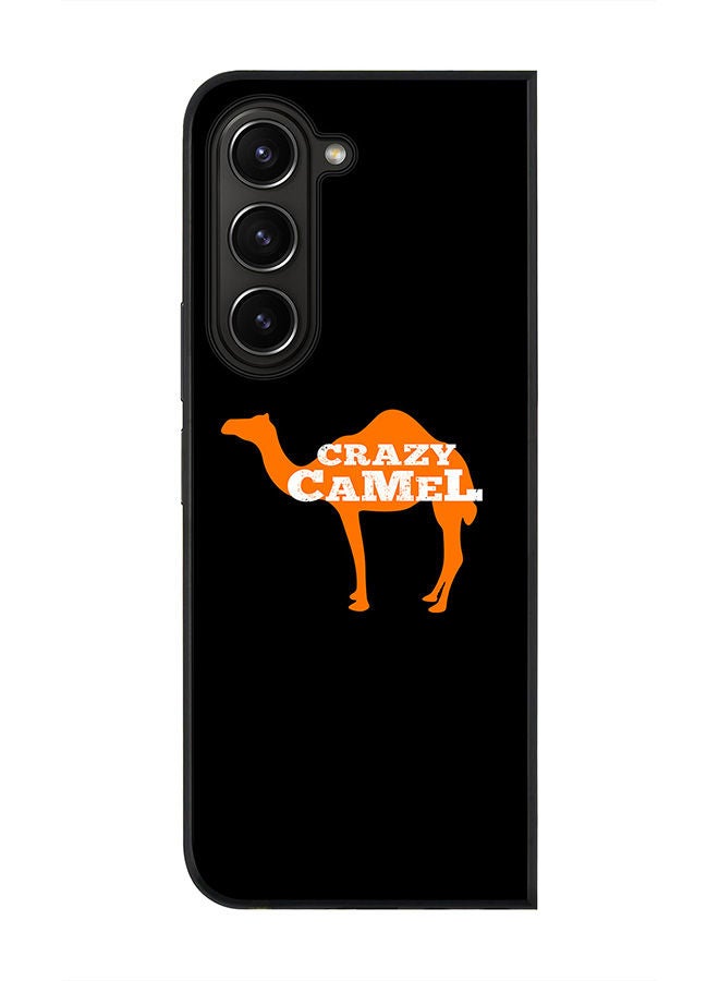 Stylizedd Rugged Black edge case for Samsung Galaxy Z Fold5, Slim fit Soft Case Flexible Rubber Edges Anti Drop TPU Gel Thin Cover -  Crazy Camel - Image 1