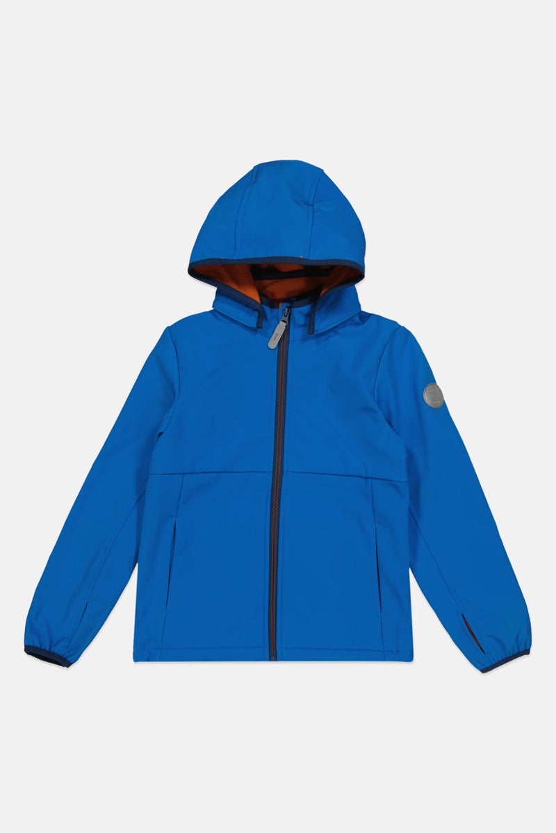 NAME IT Toddlers Boy Plain Soft Shell Jacket, Blue - Image 1