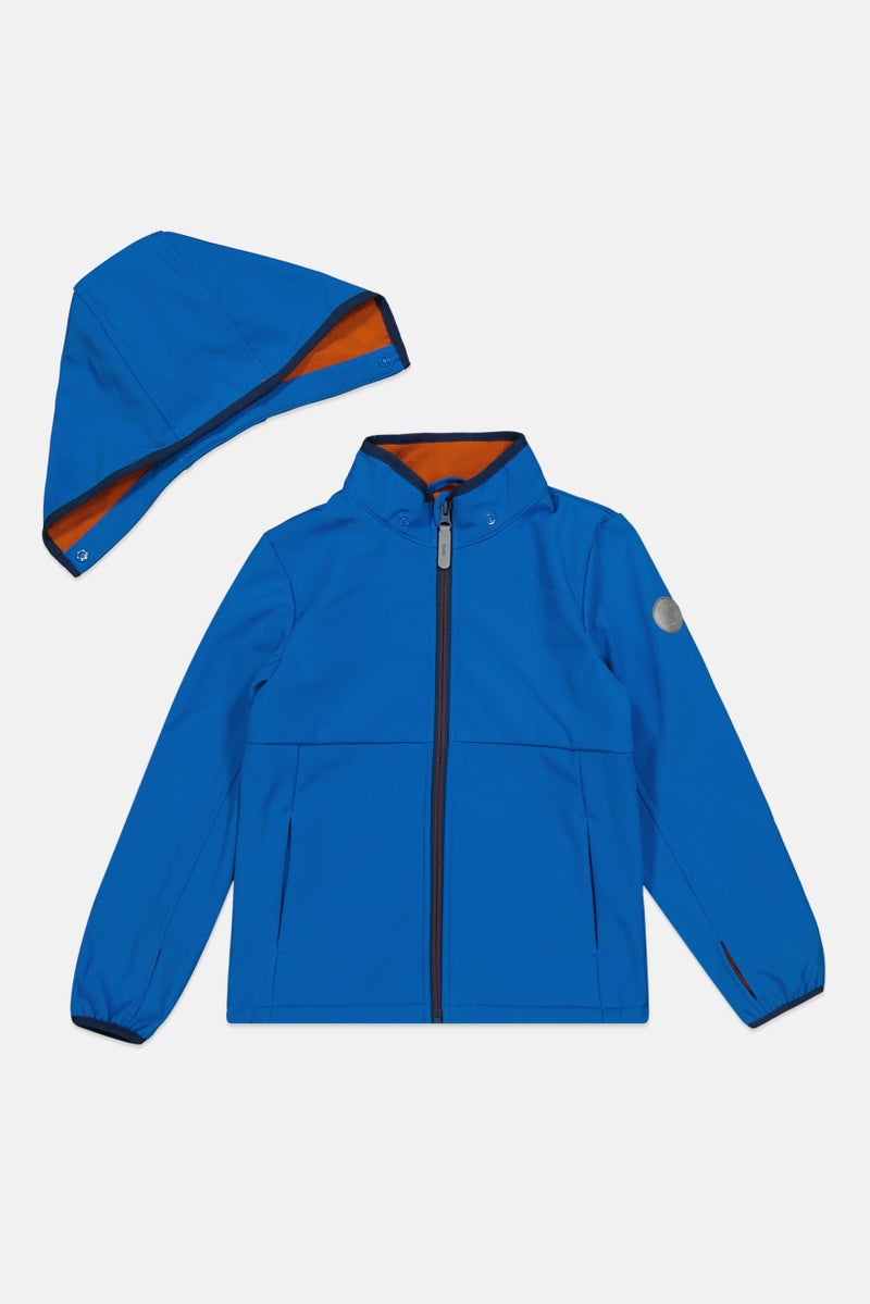 NAME IT Toddlers Boy Plain Soft Shell Jacket, Blue - Image 3