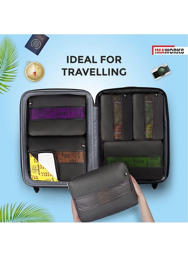 IMAWORKS Travel Organizer 3 Set Packing Cubes Travel Luggage Packing Organizers Set Cloth Storage Bags (Large, Medium and Small Cube, Black, Laminated Fabric) - Image 5