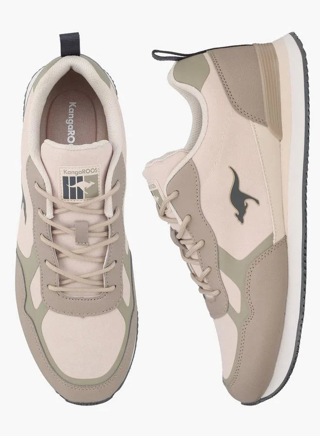 Men Panelled Lace-Up Sports Shoes