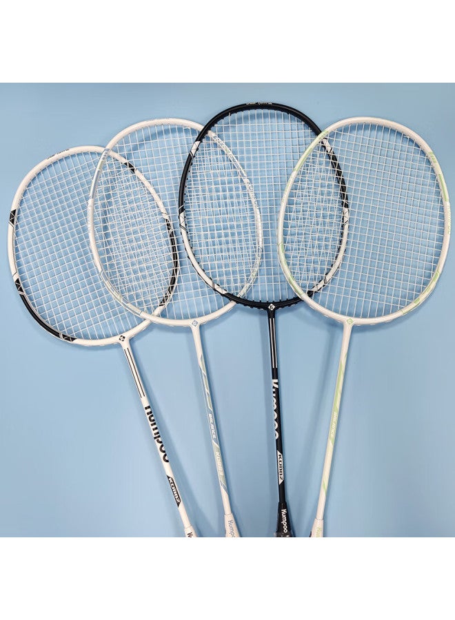 Kumpoo Badminton Racket, Full Carbon Ultra-light, Suitable For Beginners' Training, Versatile For Attack And Defense, Finished Racket, Xunfeng Kd882 White - Image 4
