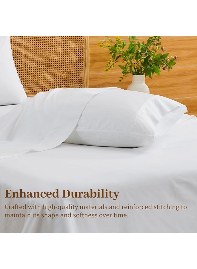 Bedlifes Egyptian Cotton Sheets 1000 Thread Count King Size, 4-Piece 16" Deep Pocket - Cooling & Breathable Ultra Soft Bedding for Hotel Comfort (White) - Image 5