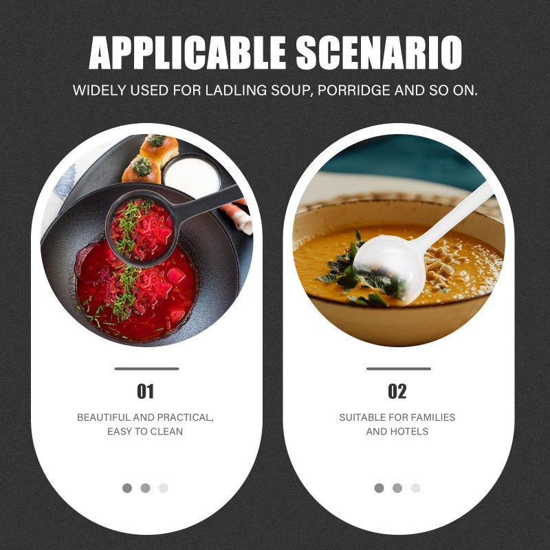 3pcs Ceramic Soup Spoons Long Handle Large Capacity Non Stick Serving Flatware Set - Image 4