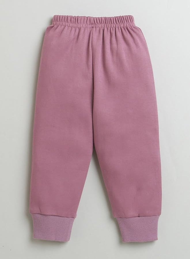 BUMZEE Mauve Girls Full Sleeves Cotton Sweatshirt & Jogger Set Age - 18-24 Months (Peb10002E-muv) - Image 5
