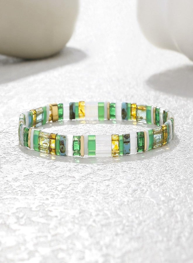 KELITCH Pearl Bead Bracelets Bohomian Stackable Stretch Bracelets Women Tennis Handmade Friendship Bracelets (06B) - Image 4