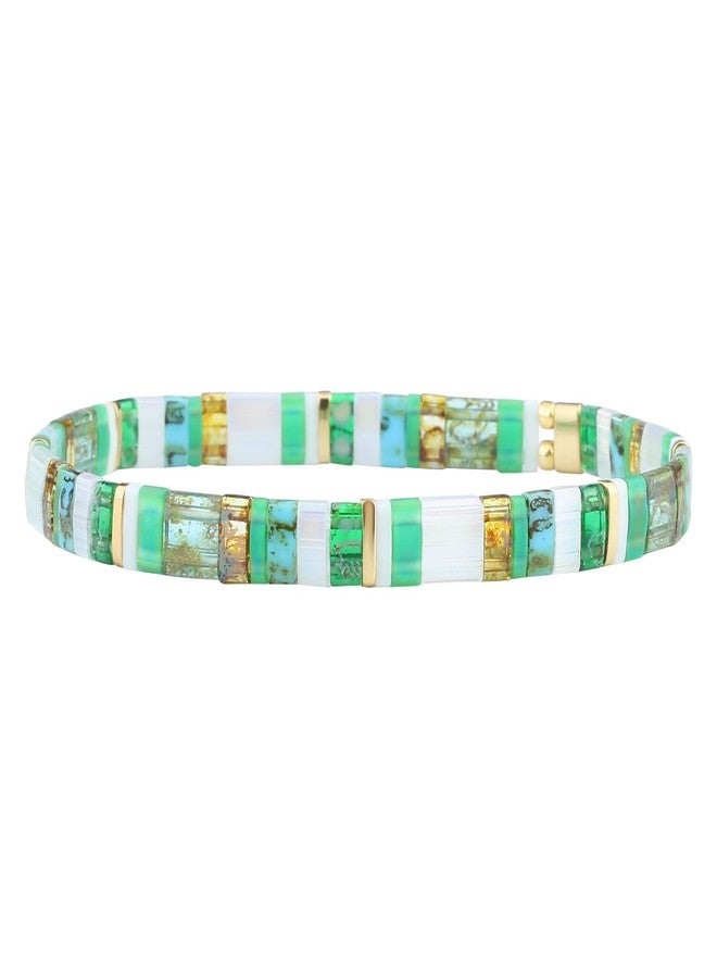 KELITCH Pearl Bead Bracelets Bohomian Stackable Stretch Bracelets Women Tennis Handmade Friendship Bracelets (06B) - Image 1