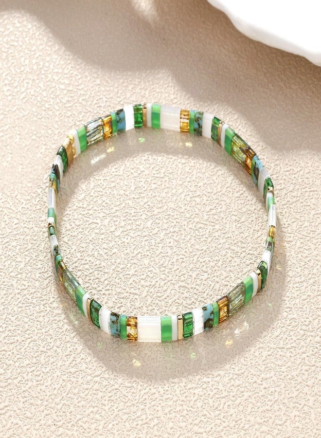 KELITCH Pearl Bead Bracelets Bohomian Stackable Stretch Bracelets Women Tennis Handmade Friendship Bracelets (06B) - Image 3