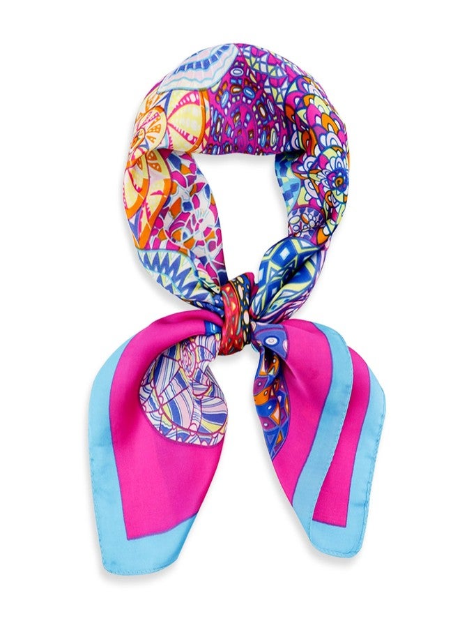 طوق رأس حريري من فيميت - أوشحة شعر من الساتان، طوق رأس مربع الشكل بطول 27.5 بوصة للنساء ذوات الشعر الأسود المجعد (النمط 31) - Image 1