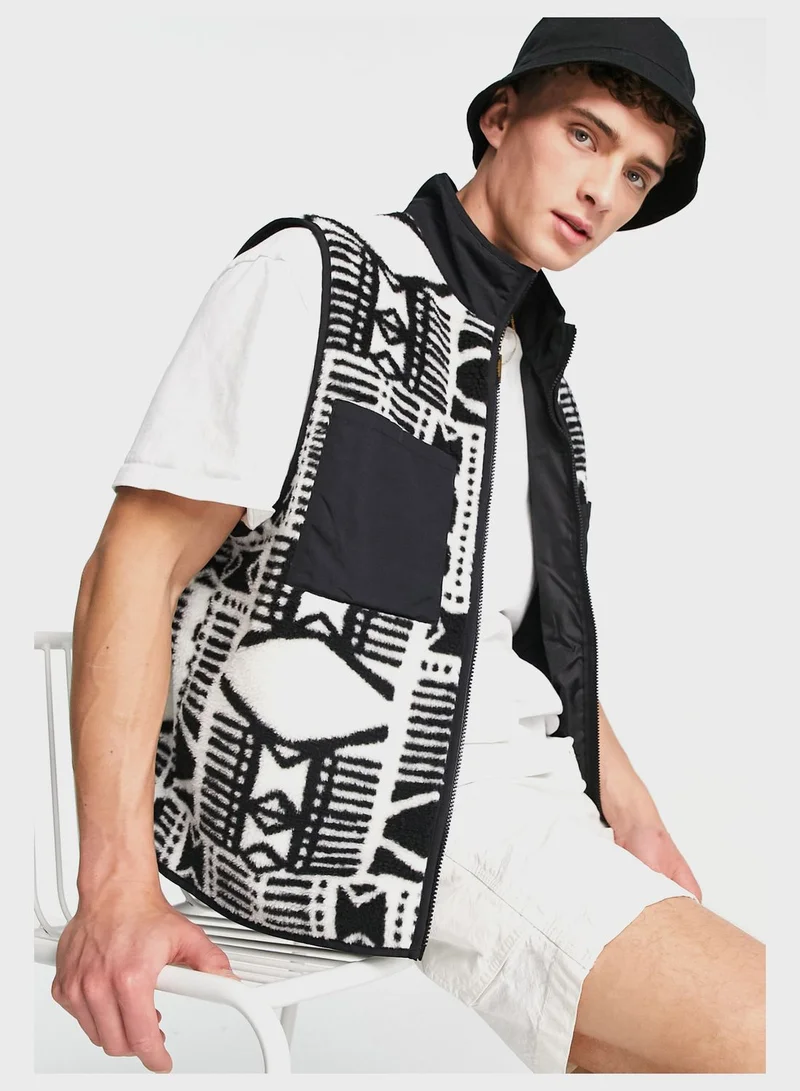 TOPMAN Aztec Print Gilet