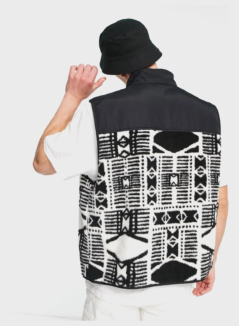 TOPMAN Aztec Print Gilet