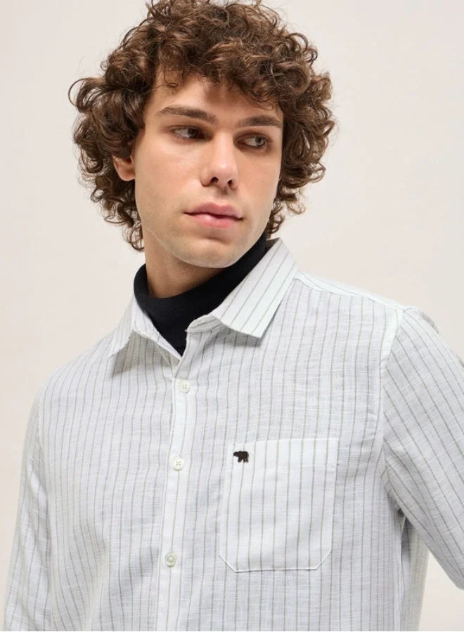 THE BEAR HOUSE Men's Shirt for Casual and Formal Wear | Classic Button-Down Style for Office, Daily Use, Travel, Events & All-Season Outfits | Versatile & Stylish Wardrobe Essential for Every Occasion