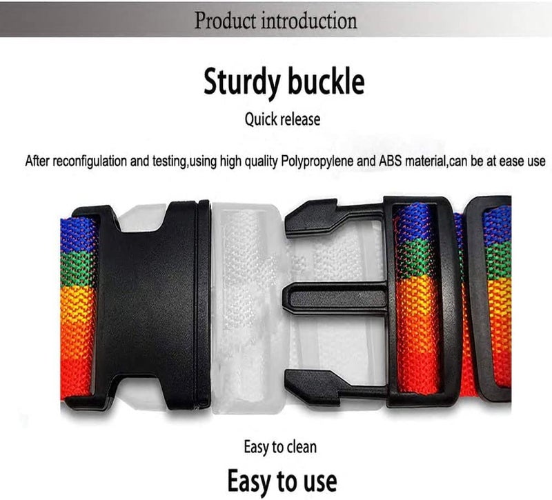 Dayalu Luggage Strap for Suitcases, Straps Belts for Trolleys and All Kind of Luggages (2, Rainbow) - Image 3