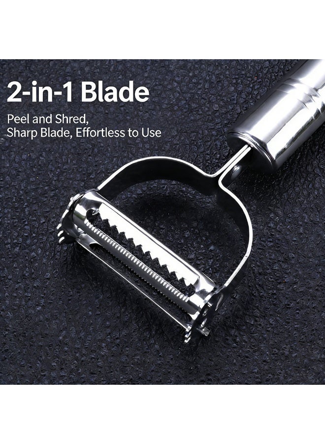 إينوشا مجموعة 3 قطع من المقشرات المتعددة الوظائف للمطبخ، أدوات  فيزل المطبخ من الفولاذ المقاوم للصدأ لفواكه وخضروات - Image 3