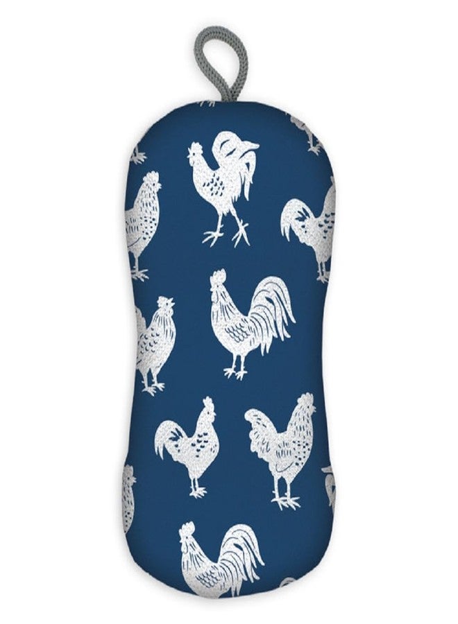Mukitchen MÜkitchen Premuim Sponge for Dishes and Household Cleaning | Microfiber Print and Non-Scratch Scrub Pad (Blue Rooster) - Image 1