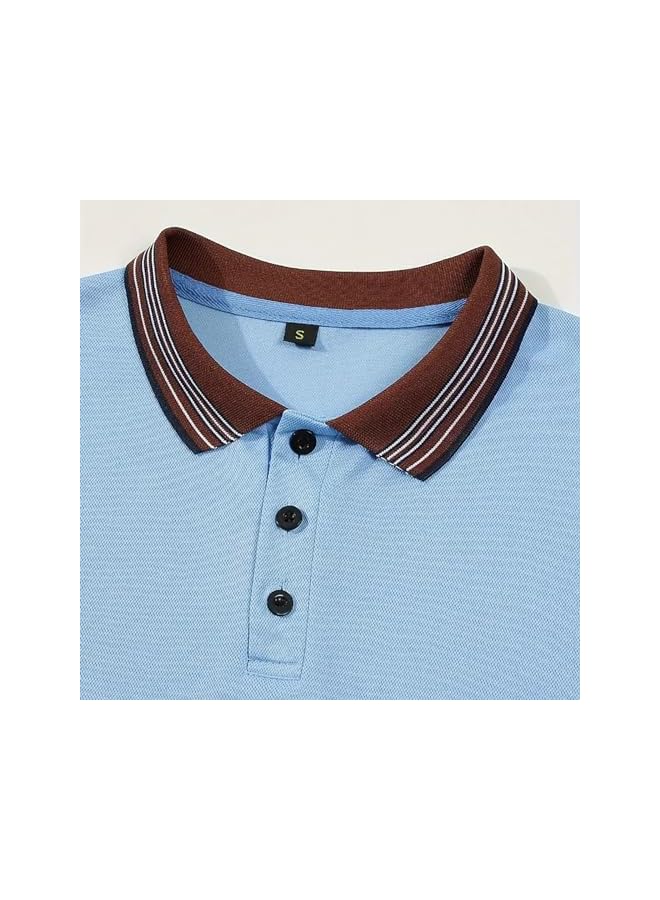 نيبمينينت قمصان بولو كاجوال للرجال بأسلوب كلاسيكي، بأزرار، قصيرة الأكمام، تي شيرتات ناعمة بتدرجات الألوان، ملابس أنيقة للجولف. - Image 3