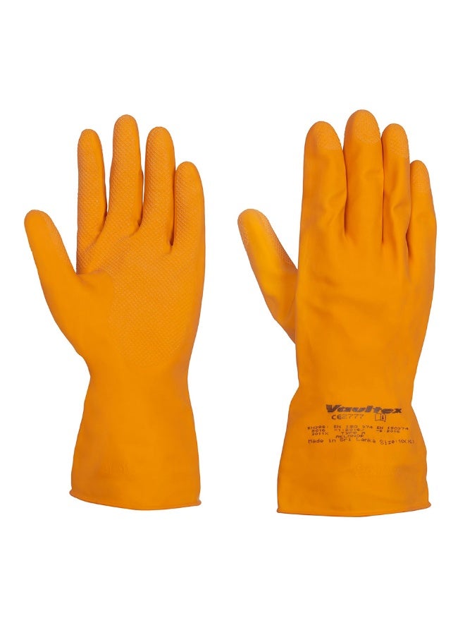 Vaultex Vaultex DRC Latex Rubber gloves Length 33CM Color Orange, Size L, 1Pair/Pack  - Image 3