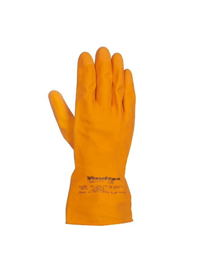 Vaultex Vaultex DRC Latex Rubber gloves Length 33CM Color Orange, Size L, 1Pair/Pack  - Image 1