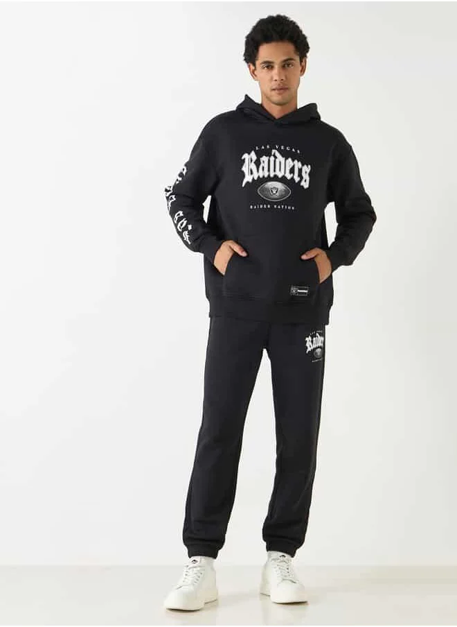 SP Characters Raiders Print Hooded Sweatshirt with Kangaroo Pocket