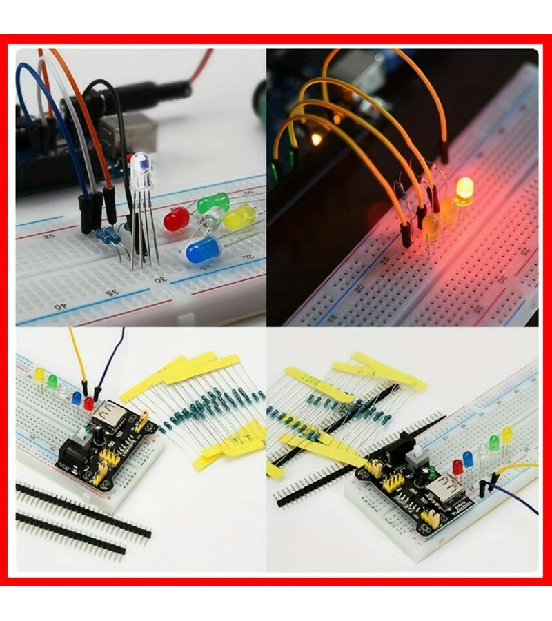 830 Holes MB-102 Breadboard Kit Power Module Jumper Wires DIY Electronics Enthusiast - Image 5