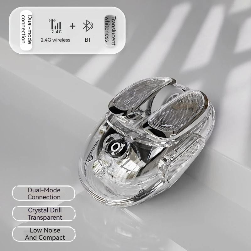 Eweadn Q9 Wireless Transparent Bluetooth Mouse, Dual-Mode Design, Silent Operation, Transparent - Image 1
