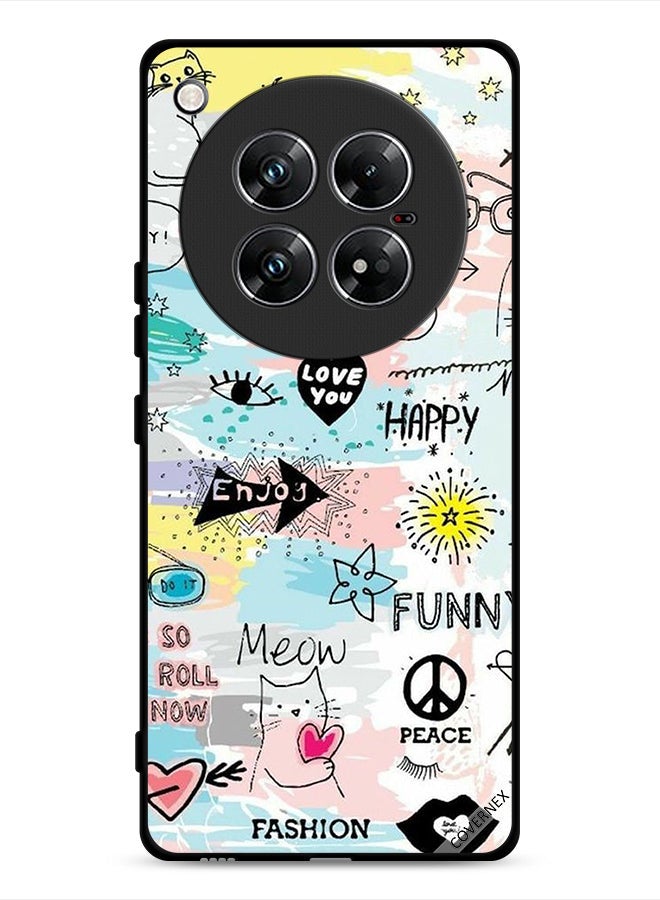 Covernex Infinix Zero 40 Protective Case Cover Doodle Meow Enjoy - Image 1