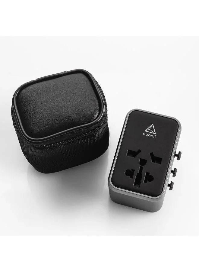 ADONIT Universal Travel Adapter 3C2A - International Wall Charger PD 65W (3 USB-C + 2 USB-A)