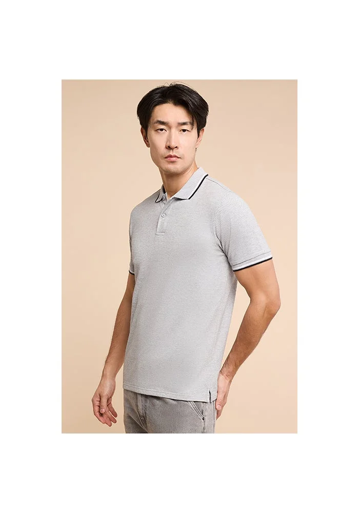 أر أند بي Contrast Trim Polo T-Shirt with Shirt Sleeves