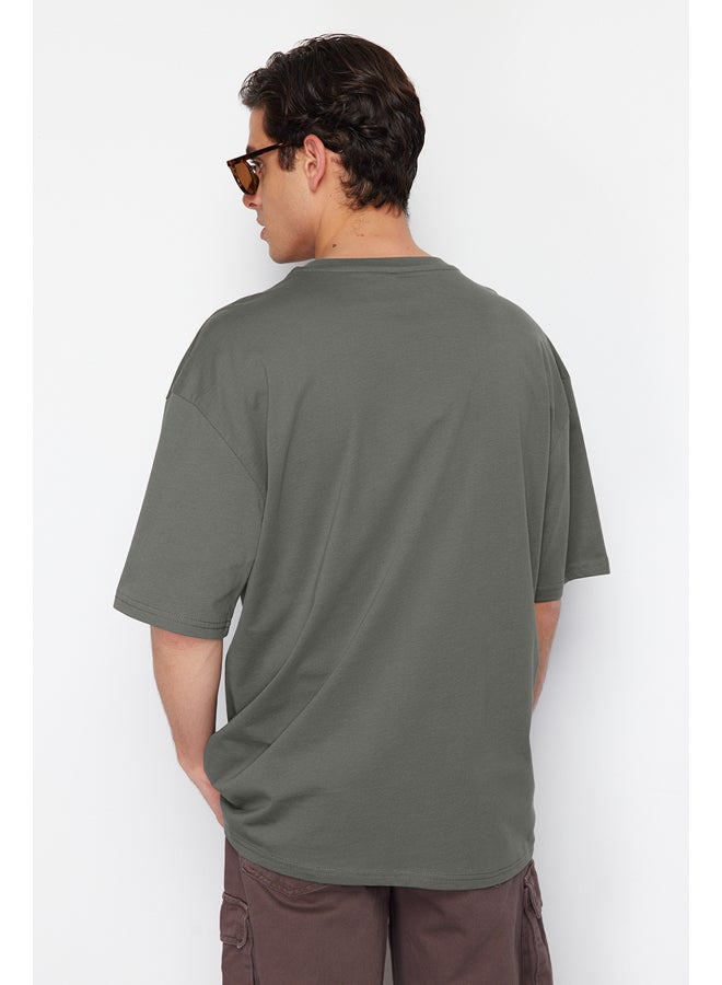 Oversize/Wide Cut Crew Neck City Printed 100% Cotton T-Shirt TMNSS20TS1102