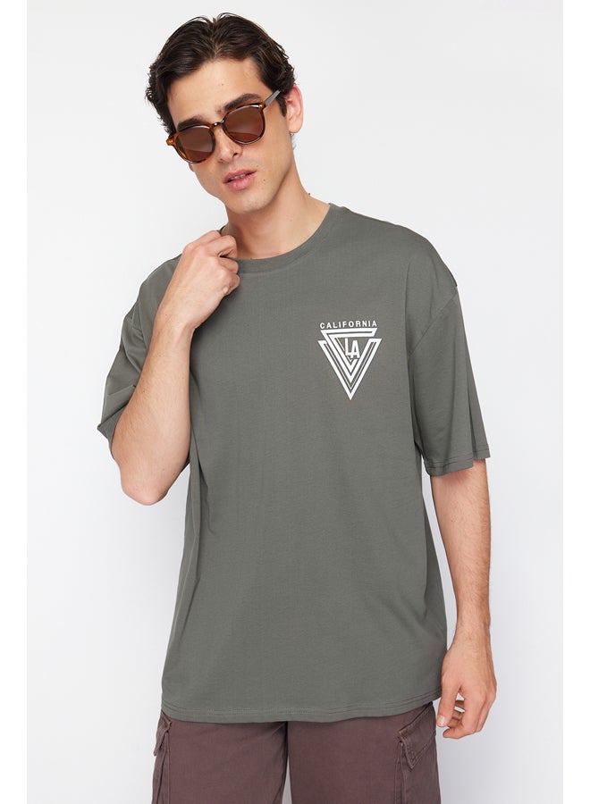 Oversize/Wide Cut Crew Neck City Printed 100% Cotton T-Shirt TMNSS20TS1102
