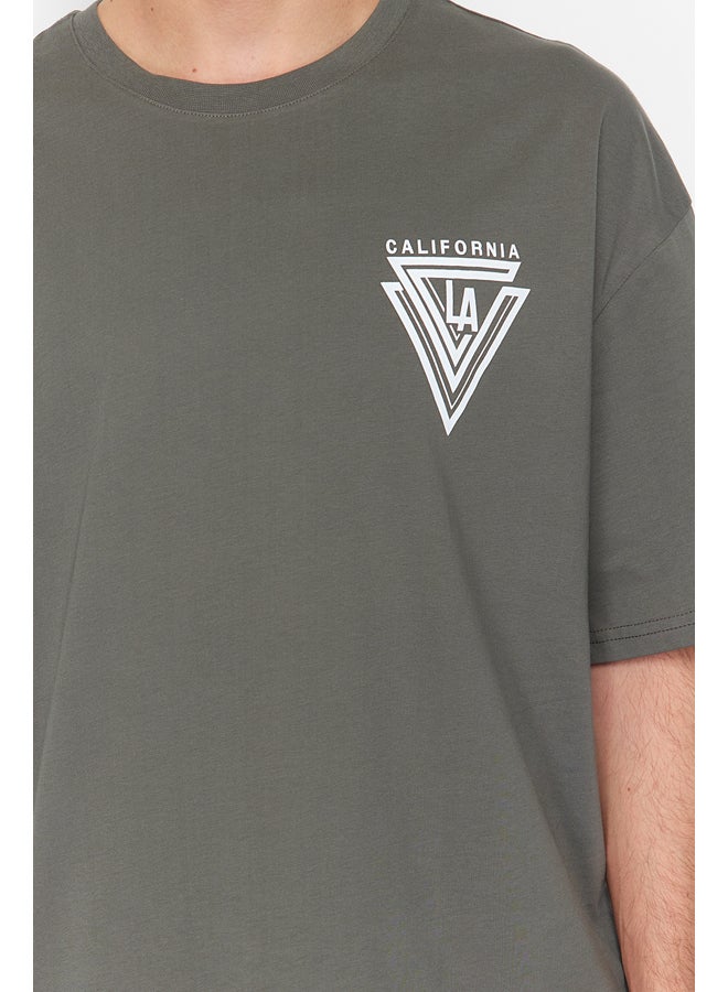 Oversize/Wide Cut Crew Neck City Printed 100% Cotton T-Shirt TMNSS20TS1102