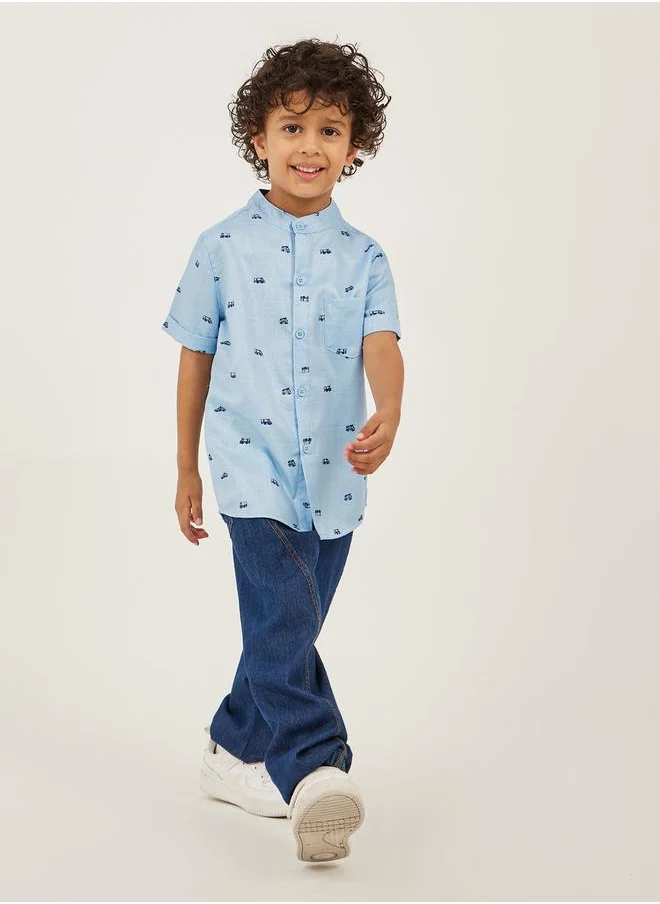 ستايلي All-Over Print Short Sleeve Shirt