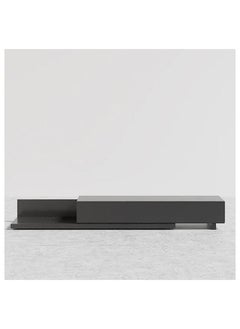 AtoZ Furniture Kayla Rectangle Wood Extendable TV Stand in Black Color in Black Color 