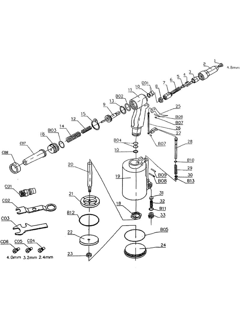 GGOOT 2.4mm-4.8mm Strong Pull Type Rivet Set Rivet Tool Industrial Hardware Air Riveter - Image 3