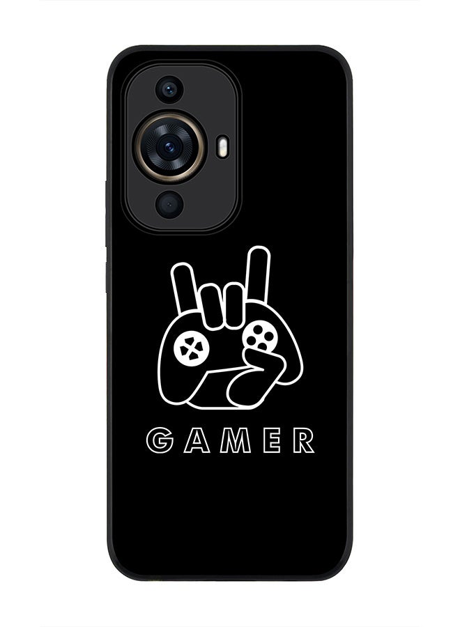Stylizedd Rugged Black Edge case for Huawei nova 11 Pro, Slim fit Soft Case Flexible Rubber Edges Anti Drop TPU Gel Thin Cover - Gamer  - Image 1
