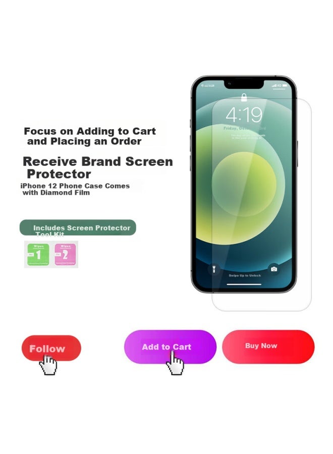 Shangsu Barbarian Era Apple 12 Phone Case Iphone 12 Protective Cover Premium Liquid Silicone Soft Shell Lens Full Cover Female Male Anti-fall Anti-fingerprint Solid Color Simple Shell Black - Image 2