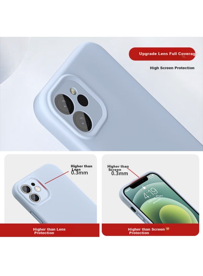 Shangsu Barbarian Era Apple 12 Phone Case Iphone 12 Protective Cover Premium Liquid Silicone Soft Shell Lens Full Cover Female Male Anti-fall Anti-fingerprint Solid Color Simple Shell Black - Image 3