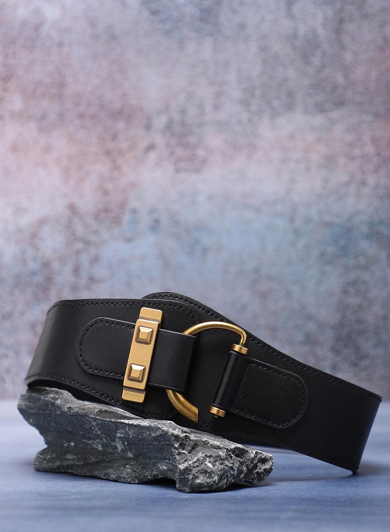 Haute Sauce Black Solid Waist Belt - Image 1