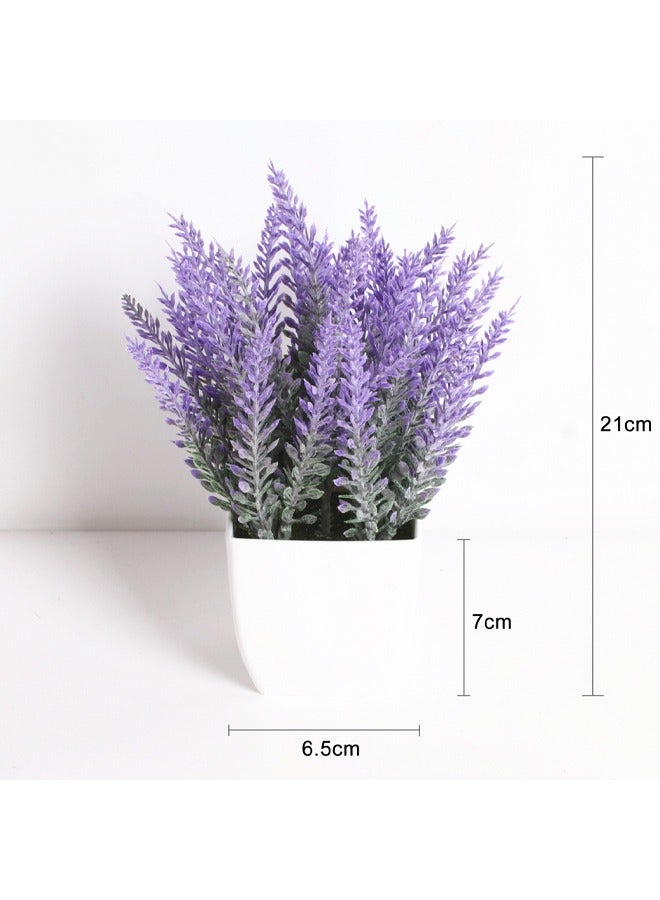 GUSGU 4 Pack Mini Artificial Flowers in Pot, Small Fake Greenery Plants, Faux Plastic Plants for Indoor Home Decor Living Room Bedroom Desktop Bookshelf Decoration - Image 5
