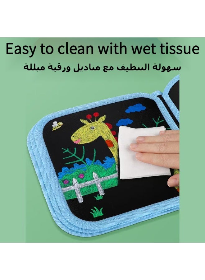 6 Pages Portable Erasable Drawing Pad Reusable Sketchpad Painting Book with 3 Colored Erasable Pens for Kids Toddlers  - Image 4