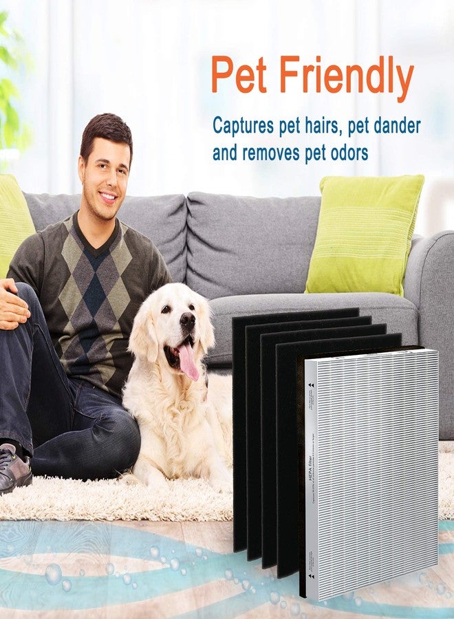 Flintar Replacement Filter Combo Pack, Compatible with Vornado Air Purifier, (1) H13 Grade Filtration MD1-0022 + (4) Activated Carbon Pre-Filter MD1-0023, 1-Year Set - Image 4