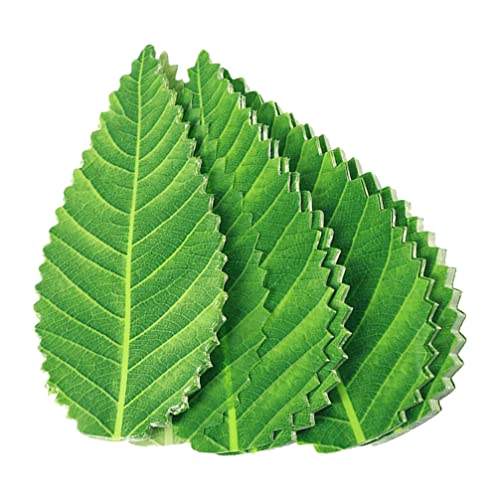 Amosfun Amosfun 200pcs Artificial Leaf Sushi Plate Decoration Japanese Sushi Grass Fake Green Leaves Food Divider Sashimi Plate  - Image 2